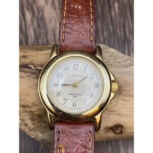 Timex Carriage women's Gold Tone Date Watch Indiglo New Battery